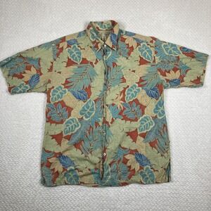 Tori Richard Shirt Mens L Geometric Floral Hawaiian Button Up Made In USA